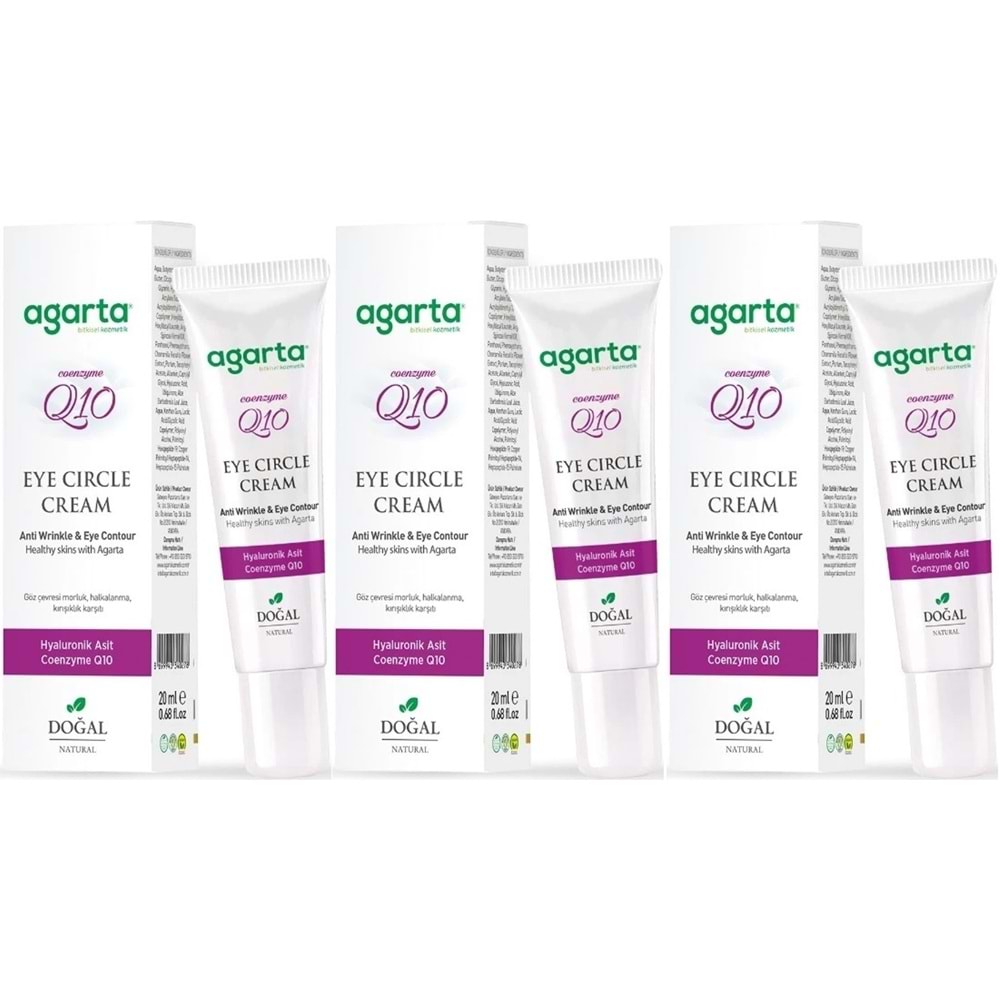 Agarta Doğal Göz Altı Kırışıklık ve Koyu Halka Yaşlandırma Karşıtı Antiaging Kremi 20 ML (3 Lü Set)