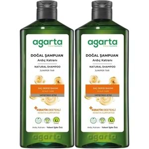 Agarta Doğal Şampuan 400 ML Ardıç Katranı ve Keratin (2 Li Set)