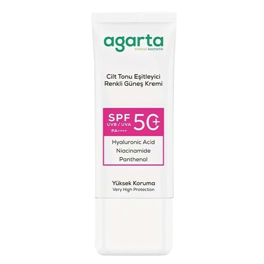 Agarta Cilt Tonu Eşitleyici Renkli Kapatıcı Etkili Spf+50 Faktör Güneş Kremi 50 ML (4 Lü Set)