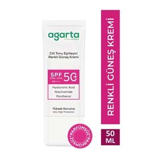 Agarta Cilt Tonu Eşitleyici Renkli Kapatıcı Etkili Spf+50 Faktör Güneş Kremi 50 ML (4 Lü Set)