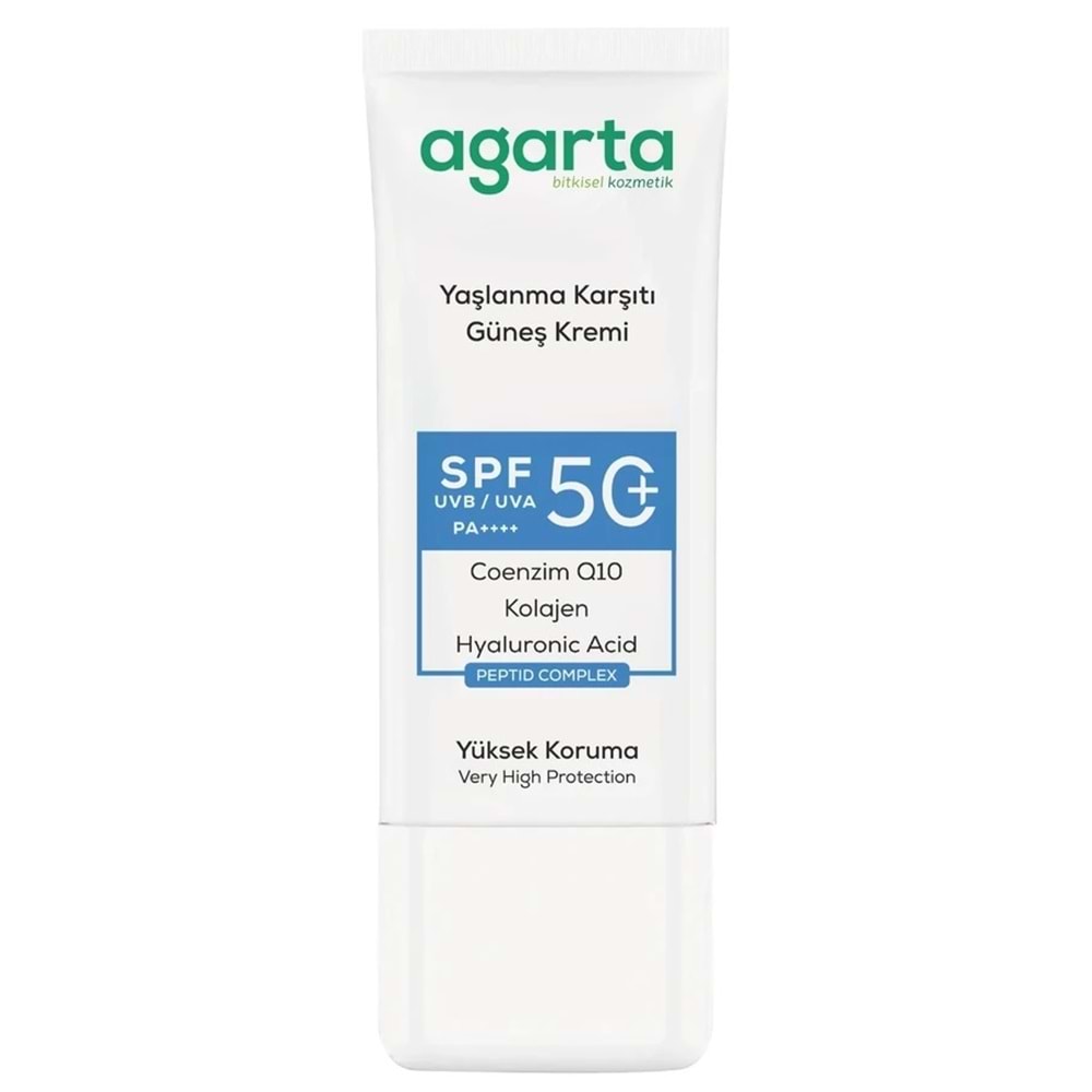 Agarta Yaşlanma Karşıtı Collagen Destekli Spf+50 Faktör Yüz Güneş Kremi 50 ML (3 Lü Set)