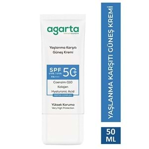 Agarta Yaşlanma Karşıtı Collagen Destekli Spf+50 Faktör Yüz Güneş Kremi 50 ML (4 Lü Set)