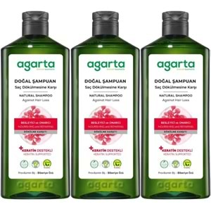 Agarta Doğal Şampuan 400 ML Saç Dökülmesine Karşı Çözüm (3 Lü Set)