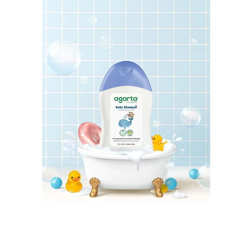 Agarta Doğal Erkek Bebek Çocuk Şampuanı Saç ve Vücut 400 ML (4 Lü Set)
