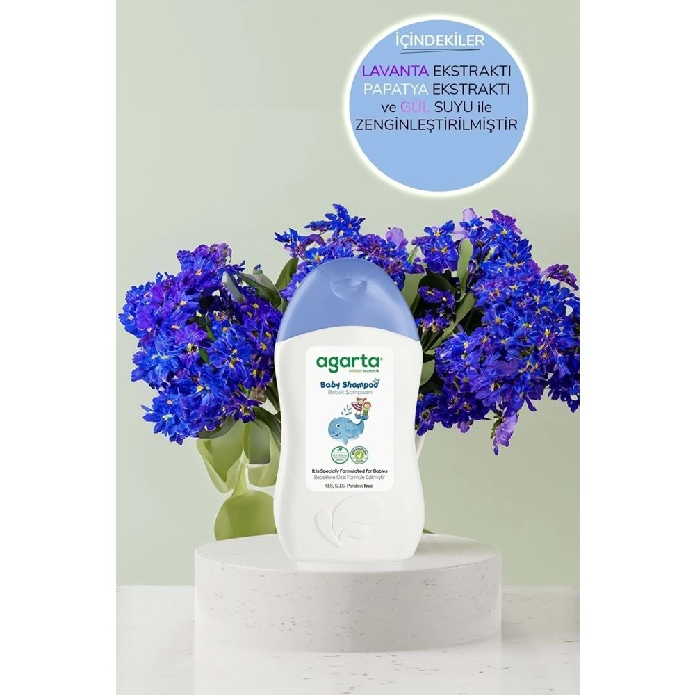 Agarta Doğal Erkek Bebek Çocuk Şampuanı Saç ve Vücut 400 ML (6 Lı Set)