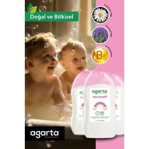Agarta Doğal Kız Bebek Çocuk Şampuanı Saç ve Vücut 400 ML (4 Lü Set)