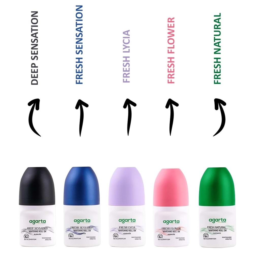 Agarta Roll-On Erkek 50 ML Fresh Sensatıon (24 Saat Etkili Ter Kokusu Önleyici) (2 Li Set)