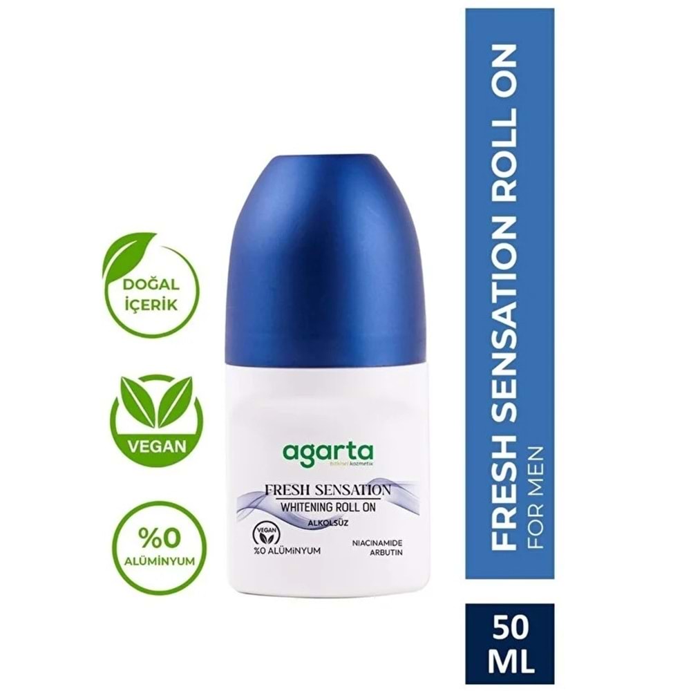 Agarta Roll-On Erkek 50 ML Fresh Sensatıon (24 Saat Etkili Ter Kokusu Önleyici) (5 Li Set)