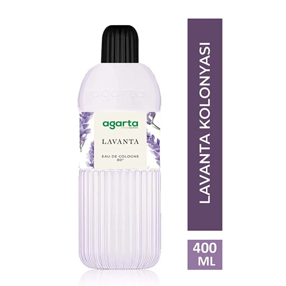Agarta Kolonya 400 ML 80 Derece Pet Şişe (Mandalina-Aqua-Limon-Lavanta) (12 Li Karma Set)