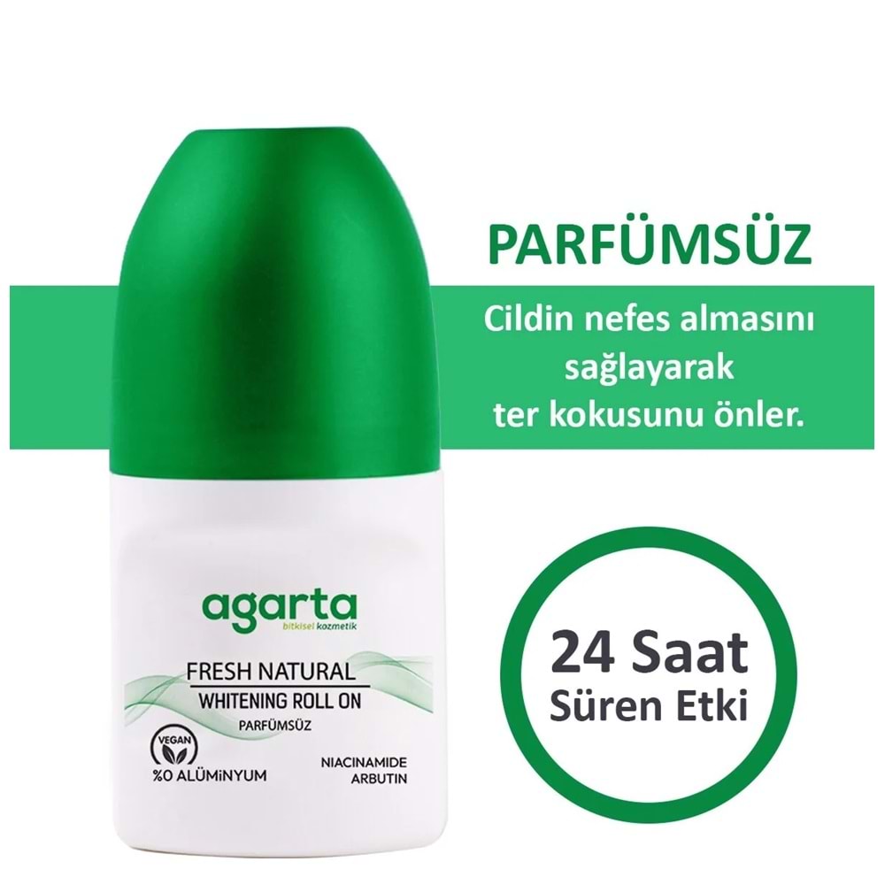 Agarta Roll-On Kadın 50 ML (Fresh Flower-Lycıa-Patchoulı Deep-Sensatıon-Natural) (5 Li Karma Set)
