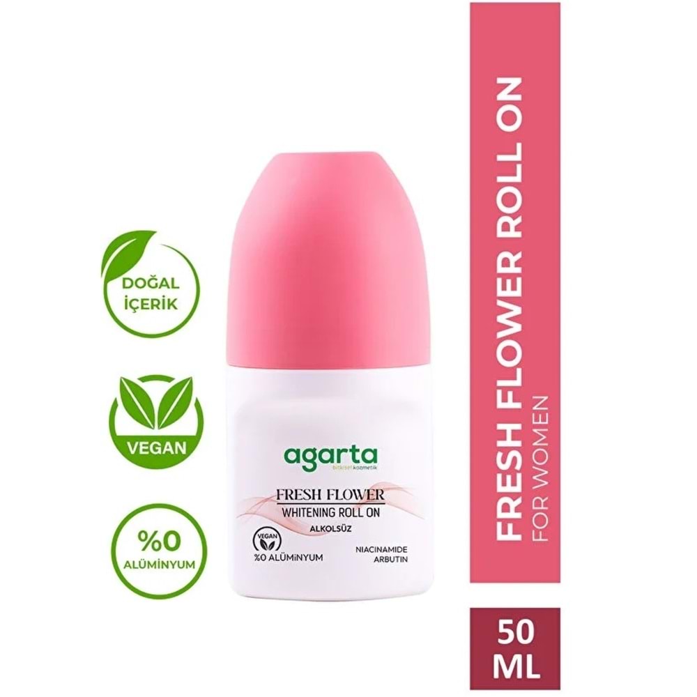 Agarta Roll-On Kadın 50 ML (Fresh Flower-Lycıa-Patchoulı Deep-Sensatıon-Natural) (20 Li Karma Set)