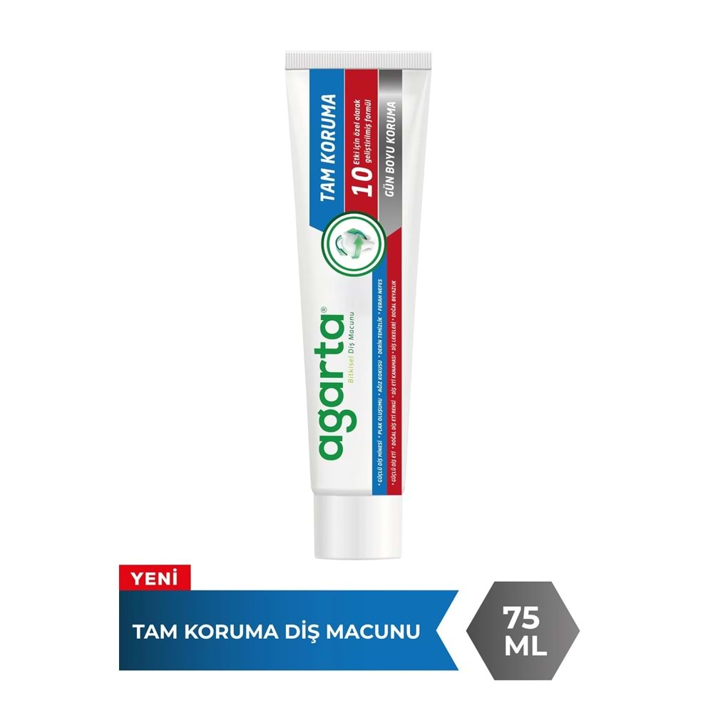 Agarta Doğal Tam koruma Diş Macunu 75 ML Gün Boyu Koruma (4 Lü Set)