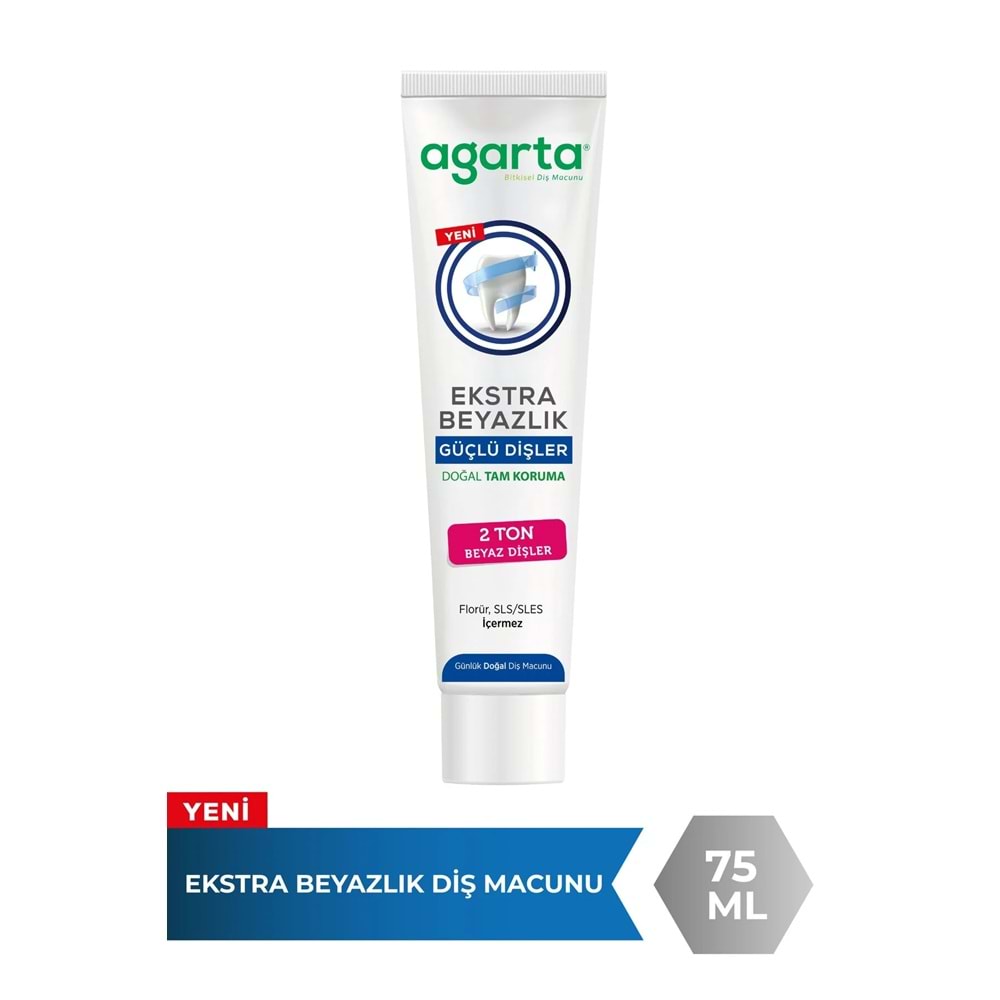Agarta Doğal Tam koruma Diş Macunu 75 ML Ekstra Beyazlık & Diş Eti Bakımı 90 ML (Karma 2 Li Set)
