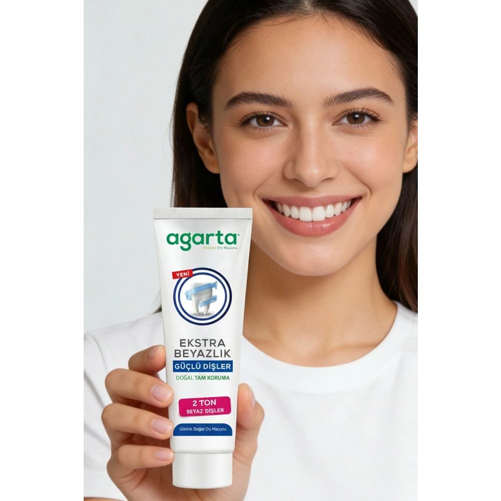 Agarta Doğal Tam koruma Diş Macunu 75 ML Ekstra Beyazlık & Diş Eti Bakımı 90 ML (Karma 2 Li Set)