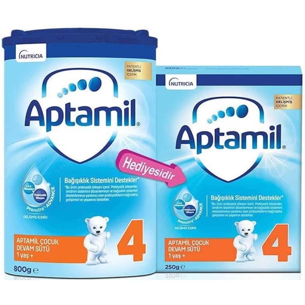 Nutrıcıa Aptamil 800GR+250GR:1050GR Devam Sütü No:4 (1 Yaş ve Üzeri) Avantaj Pk (3 Lü Set)