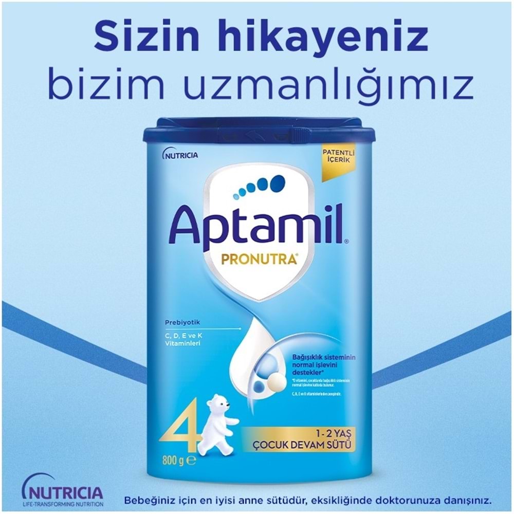 Nutrıcıa Aptamil Pronutra 800GR Devam Sütü No:4 (1-2 Yaş) (4 Lü Set)