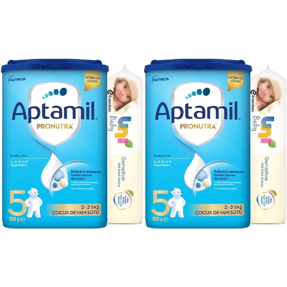 Nutrıcıa Aptamil Pronutra 800GR Devam Sütü No:5 (2-3 Yaş) + Islak Mendil Hediye (2 Li Set)