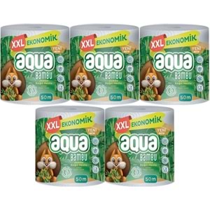 Aqua Kağıt Havlu 3 Katlı Jumbo Paket XXL Bambu (5 Li Set) 250 Metre (5PK*50MT)