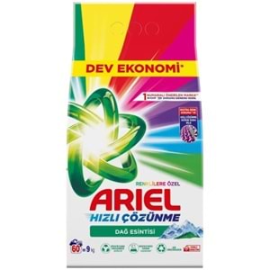 Ariel Matik Toz Çamaşır Deterjanı 27KG Renklilere Özel/Dağ Esintisi (3PK*9KG) (180 Yıkama)