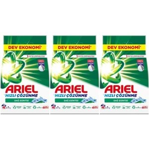Ariel Matik Toz Çamaşır Deterjanı 21KG Beyazlar/Dağ Esintisi (3PK*7KG) (138 Yıkama)