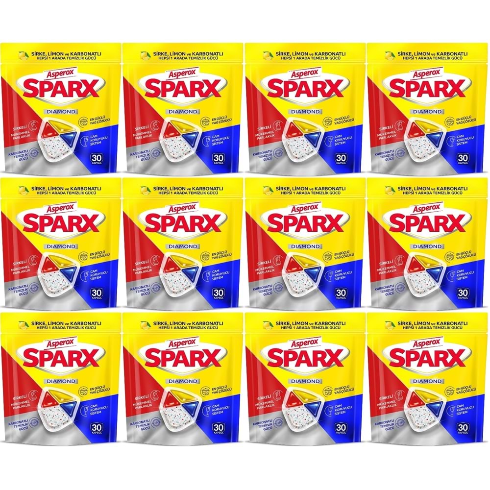 Asperox Sparx Diamond Bulaşık Makinesi Deterjanı Kapsül Tablet Hepsi 1 Arada 720 Adet