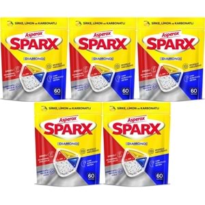 Asperox Sparx Diamond Bulaşık Makinesi Deterjanı Kapsül Tablet Hepsi 1 Arada 300 Adet (5PK*60)