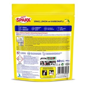 Asperox Sparx Diamond Bulaşık Makinesi Deterjanı Kapsül Tablet Hepsi 1 Arada 480 Adet (8PK*60)