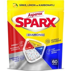Asperox Sparx Diamond Bulaşık Makinesi Deterjanı Kapsül Tablet Hepsi 1 Arada 720 Adet (12PK*60)