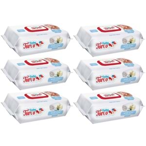 Baby Turco Islak Havlu Mendil 90 Yaprak 6 Lı Set Beyaz Sabun Kokulu Plastik Kapaklı