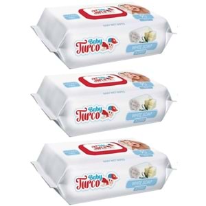Baby Turco Islak Havlu Mendil 90 Yaprak 3 Lü Set Beyaz Sabun Kokulu Plastik Kapaklı