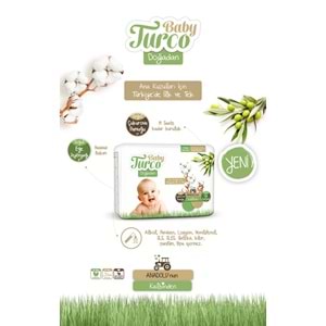 Baby Turco Bebek Bezi Doğadan 2 Beden 3-6 KG Mini 168 Adet Jumbo Aylık Pk