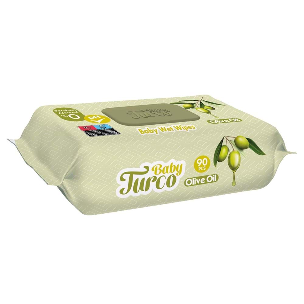 Baby Turco Islak Havlu Mendil 90 Yaprak Zeytinyağlı 6 Lı Set 540 Yaprak Plastik Kapaklı
