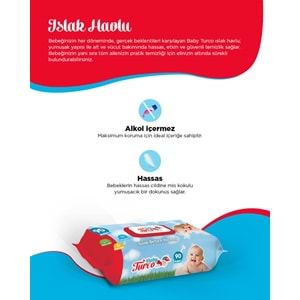 Baby Turco Islak Havlu Mendil Klasik 90 Yaprak 3 Lü Set Plastik Kapaklı