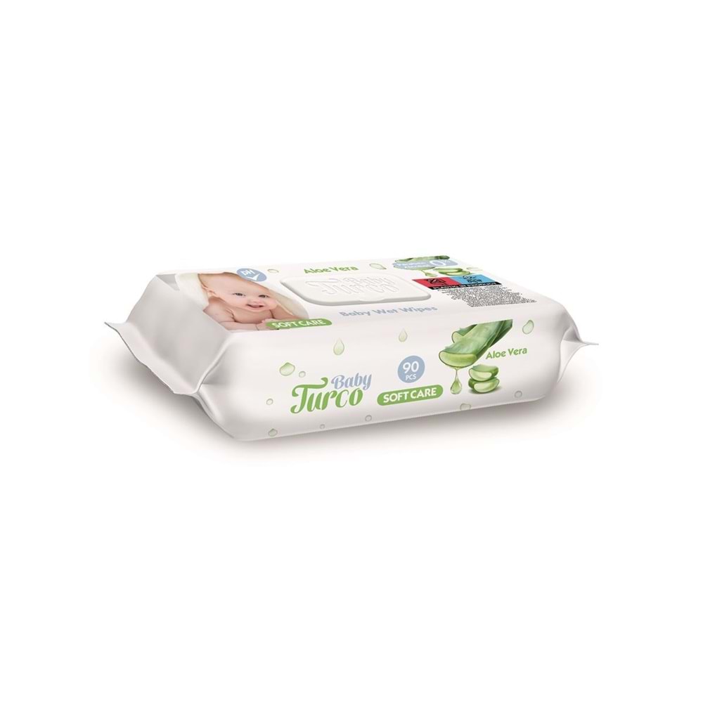 Baby Turco Islak Havlu Mendil Soft Care Aloe Vera 90 Yaprak (9 Lu Set) (3PK*3) 810 Yaprak
