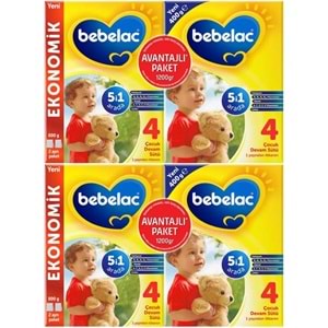 Bebelac 1200GR (800GR+400GR) No:4 Devam Sütü (1+ Yaş) Avantaj Pk (2 Li Set)