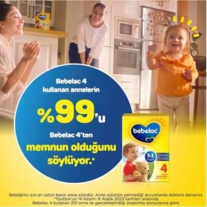 Bebelac 1200GR (800GR+400GR) No:4 Devam Sütü (1+ Yaş) Avantaj Pk (5 Li Set)