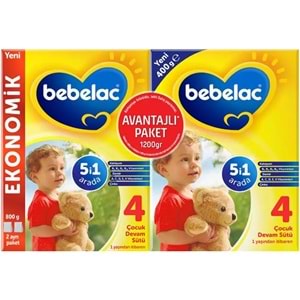 Bebelac 1200GR (800GR+400GR) No:4 Devam Sütü (1+ Yaş) Avantaj Pk (6 Lı Set)