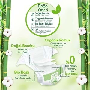 Bebem Bebek Bezi Natural 3 Beden 4-9 KG Midi 168 Adet Aylık Fırsat Pk