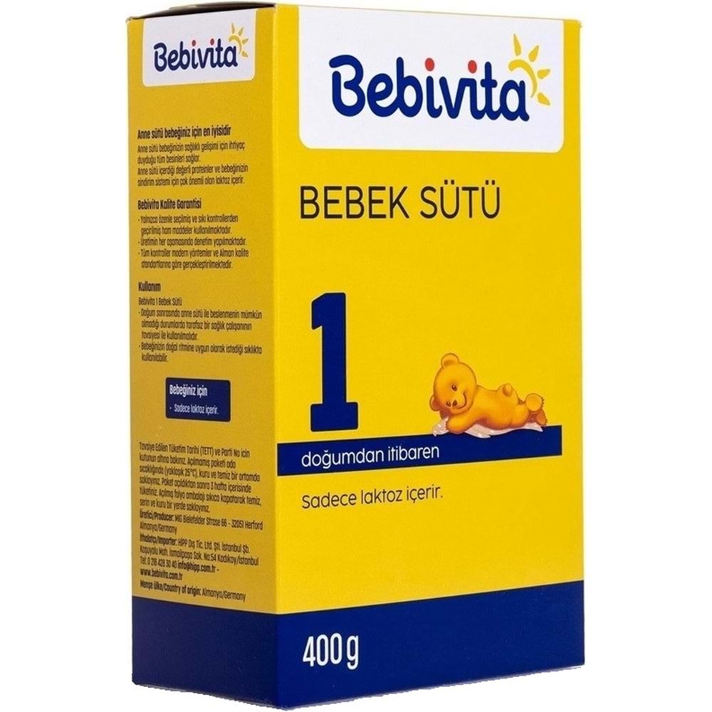 Bebivita Bebek Sütü 400GR No:1 (0-6 Ay) Doğumdan İtibaren (6 Lı Set)
