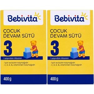 Bebivita Bebek Sütü 400GR No:3 (1 Yaşından İtibaren) (2 Li Set)