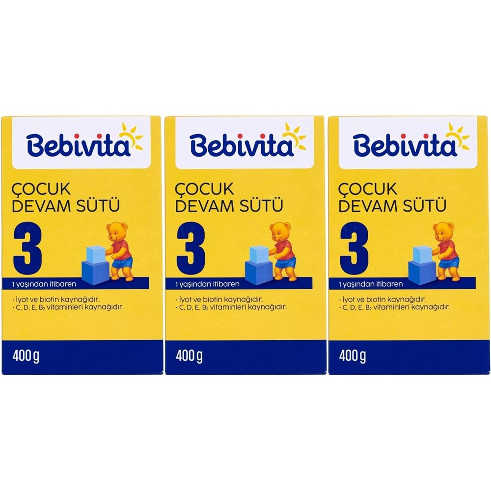 Bebivita Bebek Sütü 400GR No:3 (1 Yaşından İtibaren) (3 Lü Set)