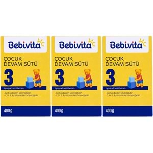 Bebivita Bebek Sütü 400GR No:3 (1 Yaşından İtibaren) (3 Lü Set)