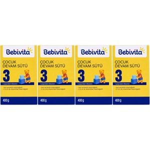 Bebivita Bebek Sütü 400GR No:3 (1 Yaşından İtibaren) (4 Lü Set)