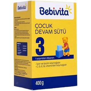 Bebivita Bebek Sütü 400GR No:3 (1 Yaşından İtibaren) (4 Lü Set)