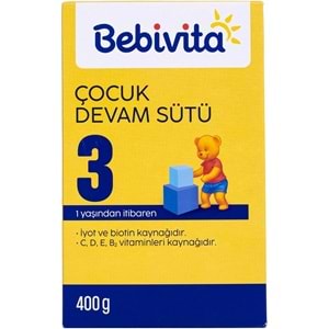 Bebivita Bebek Sütü 400GR No:3 (1 Yaşından İtibaren) (4 Lü Set)