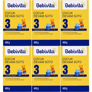 Bebivita Bebek Sütü 400GR No:3 (1 Yaşından İtibaren) (6 Lı Set)