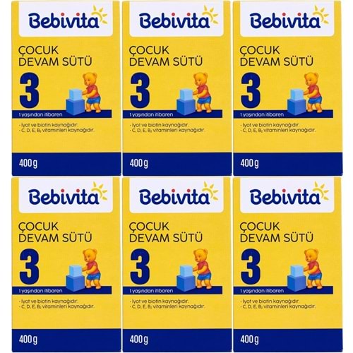 Bebivita Bebek Sütü 400GR No:3 (1 Yaşından İtibaren) (6 Lı Set)