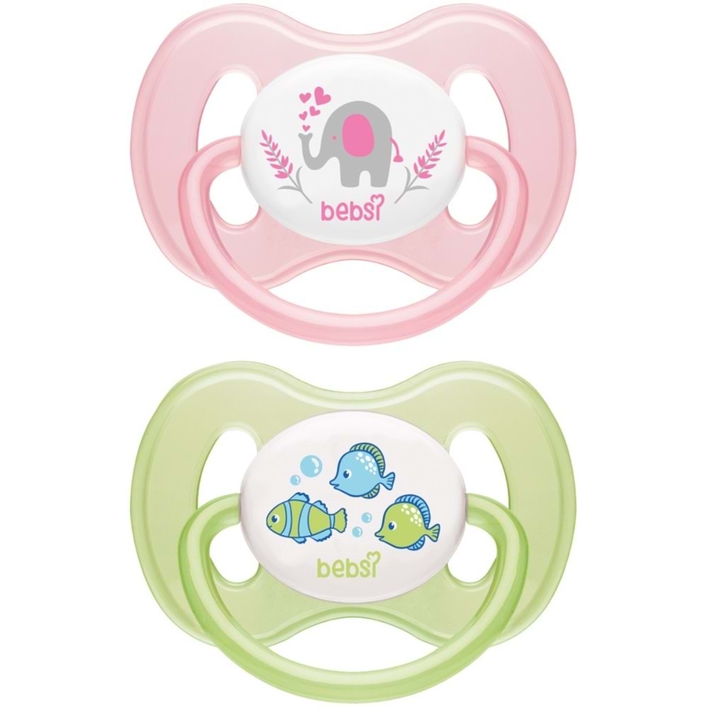 Bebsi Cam Biberon Seti Pembe (250ML+125ML)+Emzik Ortodontik Damaklı Kelebek No:1 (2 Li PK) 4 Lü Set