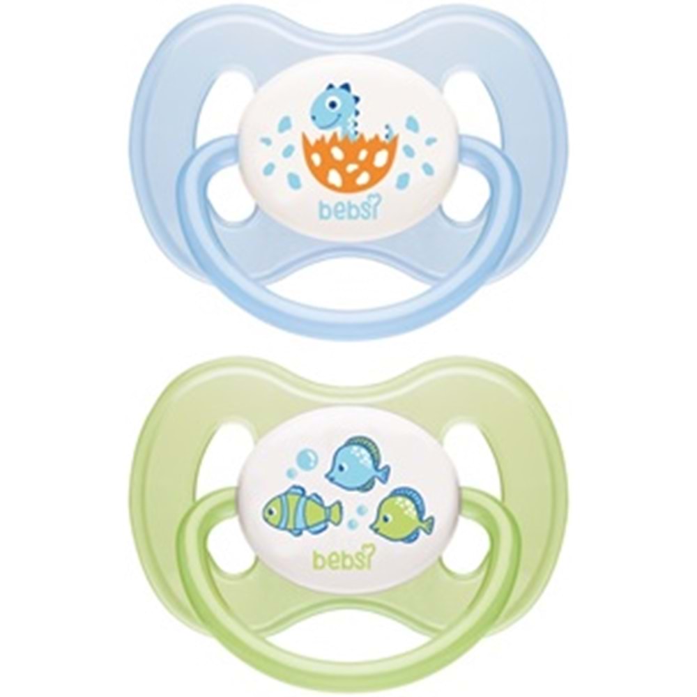 Bebsi Cam Biberon Seti Mavi (250ML+125ML)+Emzik Ortodontik Damaklı Kelebek No:1 (2 Li PK) 4 Lü Set