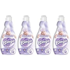 Bingo Soft Çamaşır Yumuşatıcı Konsantre 1440ML Sensitive (Hipoalerjenik) (4 Lü Set)